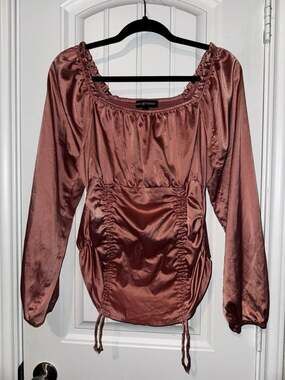 Mauve Pink Satin Ruched top romantic‎ regal bridgerton  Victorian